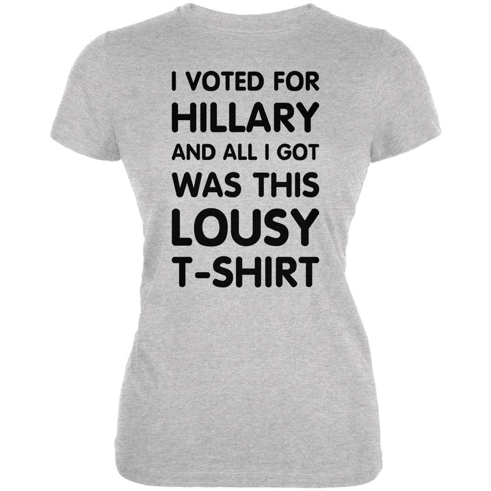 Election 2016 This Lousy T-Shirt Hillary Heather Grey Juniors Soft T-Shirt Juniors T-Shirts Old Glory 2XL Grey 