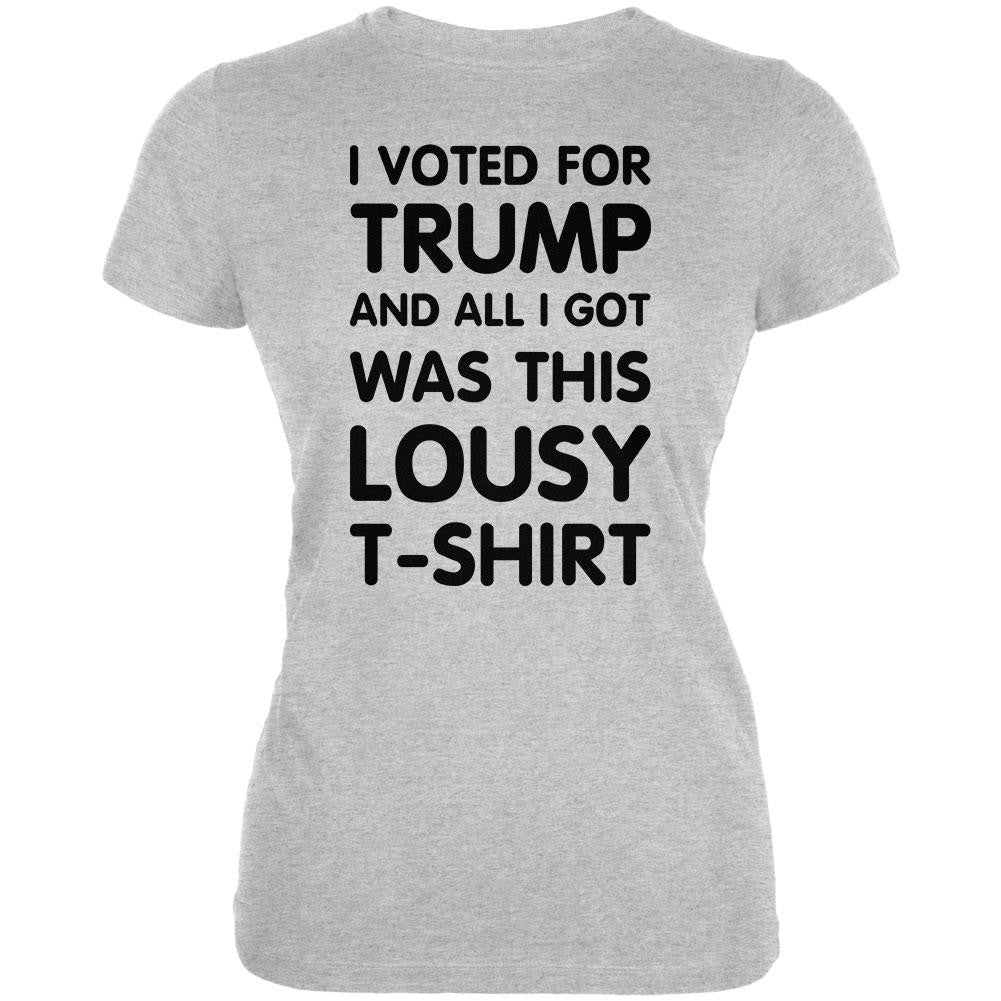 Election 2016 This Lousy T-Shirt Trump Heather Grey Juniors Soft T-Shirt Juniors T-Shirts Old Glory 2XL Grey 