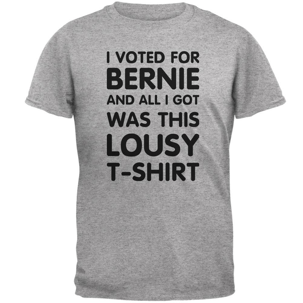 Election 2016 This Lousy T-Shirt Bernie Heather Grey Adult T-Shirt Men's T-Shirts Old Glory 2XL Grey 