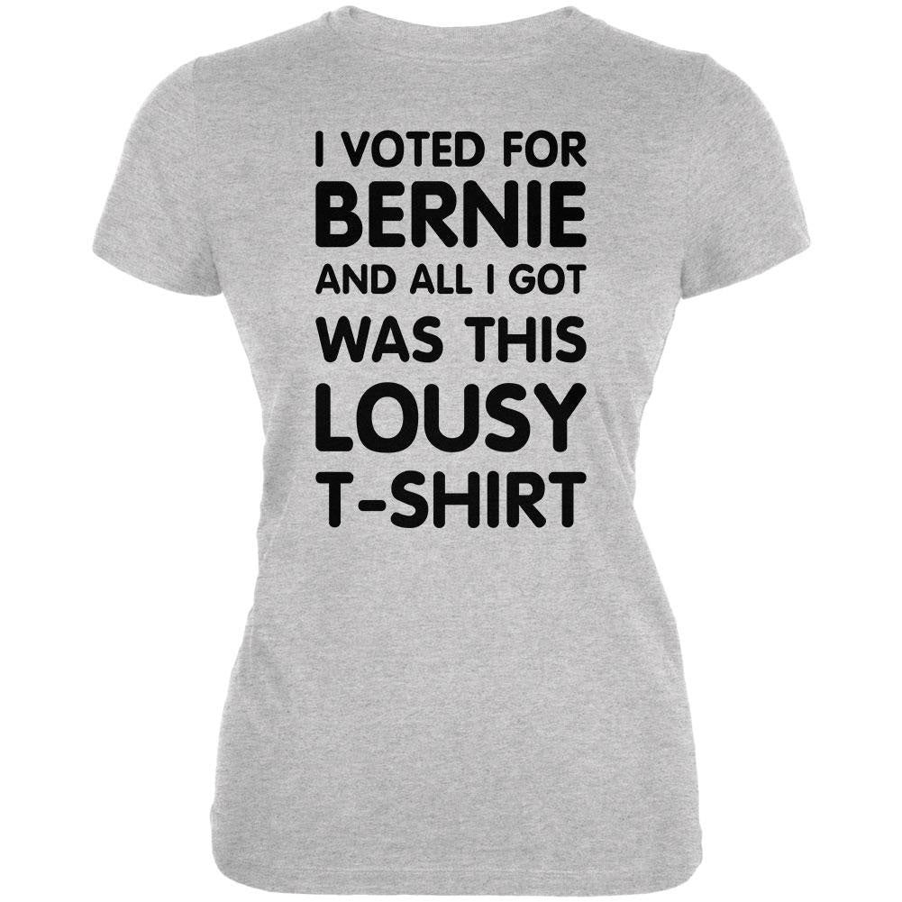 Election 2016 This Lousy T-Shirt Bernie Heather Grey Juniors Soft T-Shirt Juniors T-Shirts Old Glory 2XL Grey 