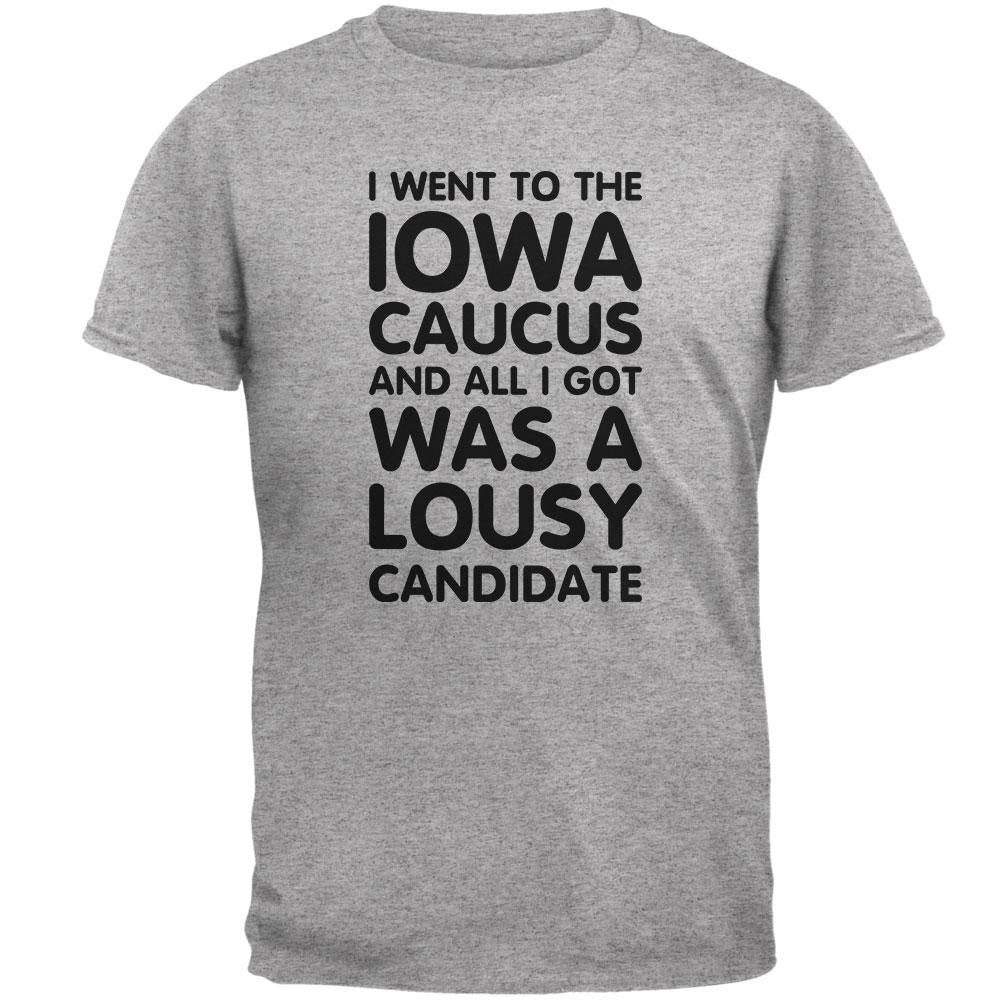 Election 2016 Lousy Candidate IOWA Caucus Heather Grey Adult T-Shirt Men's T-Shirts Old Glory 2XL Grey 