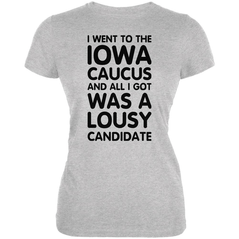 Election 2016 Lousy Candidate IOWA Caucus Heather Grey Juniors Soft T-Shirt Juniors T-Shirts Old Glory 2XL Grey 