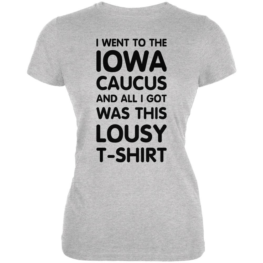 Election 2016 This Lousy T-Shirt IOWA Caucus Heather Grey Juniors Soft T-Shirt Juniors T-Shirts Old Glory 2XL Grey 