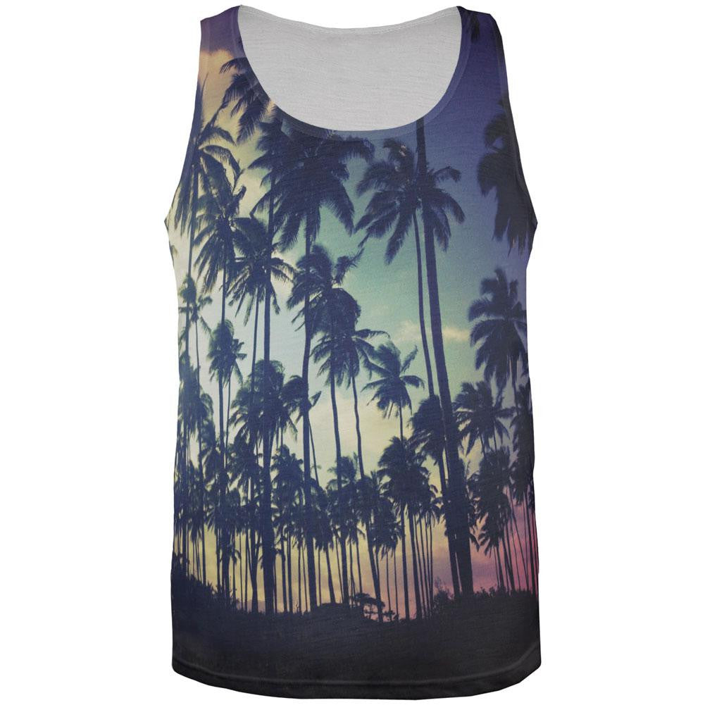 Palm Trees All Over Adult Tank Top Men's Tank Tops Old Glory 2XL Multi 