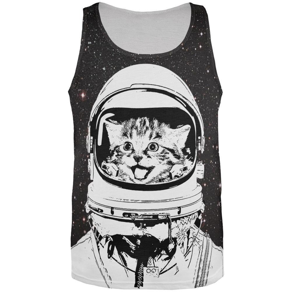 Cat Space Suit All Over Adult Tank Top Men's Tank Tops Old Glory 2XL Multi 