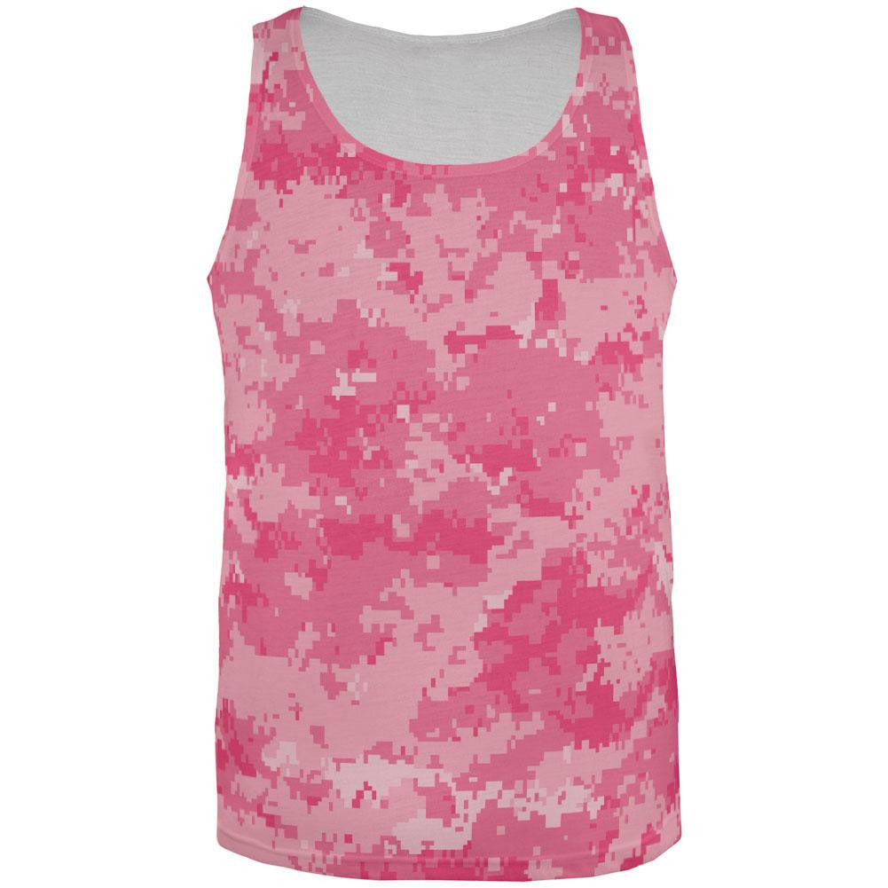 Pink Digital Camo All Over Adult Tank Top Men's Tank Tops Old Glory 2XL Multi 
