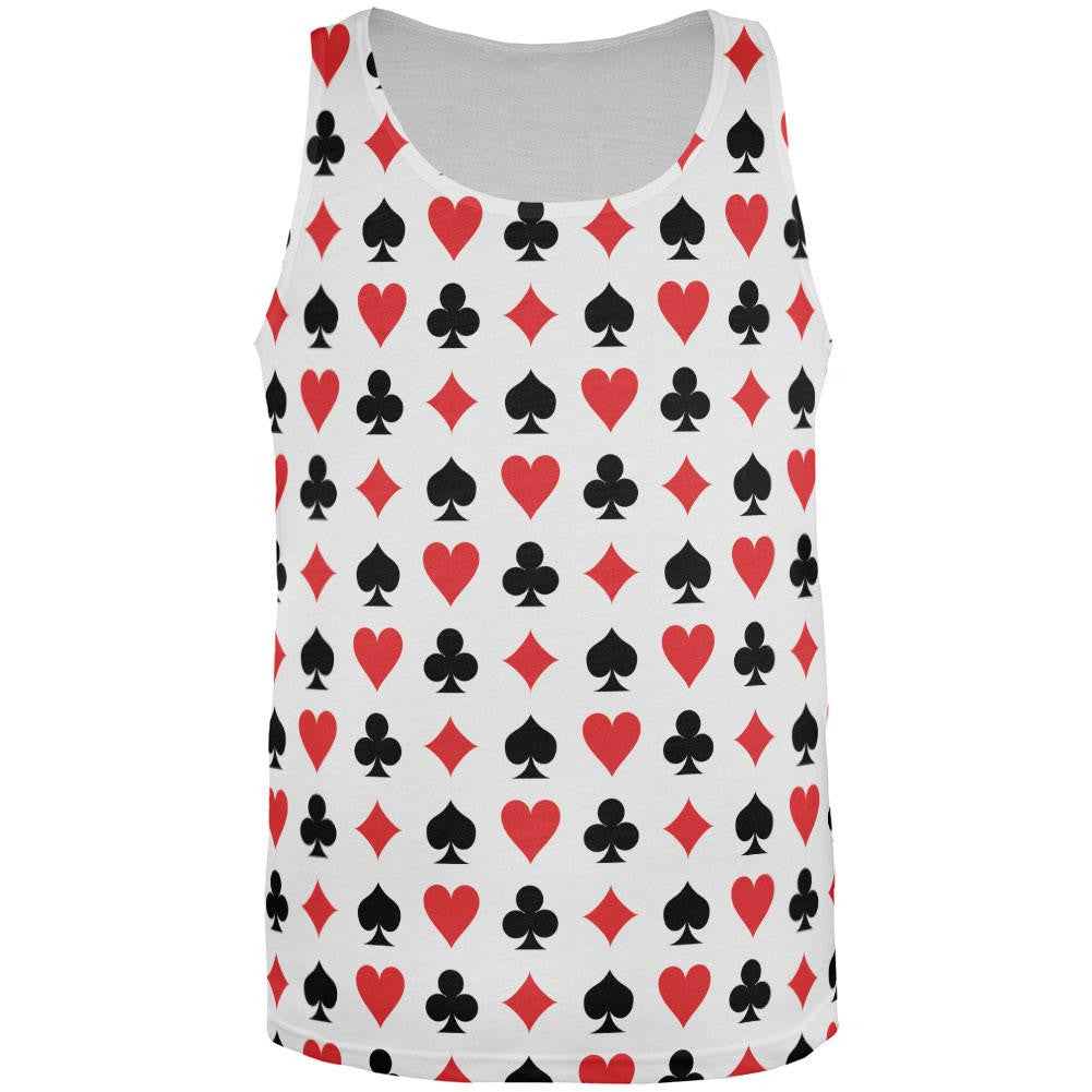 Playing Card Symbols All Over Adult Tank Top Men's Tank Tops Old Glory 2XL Multi 
