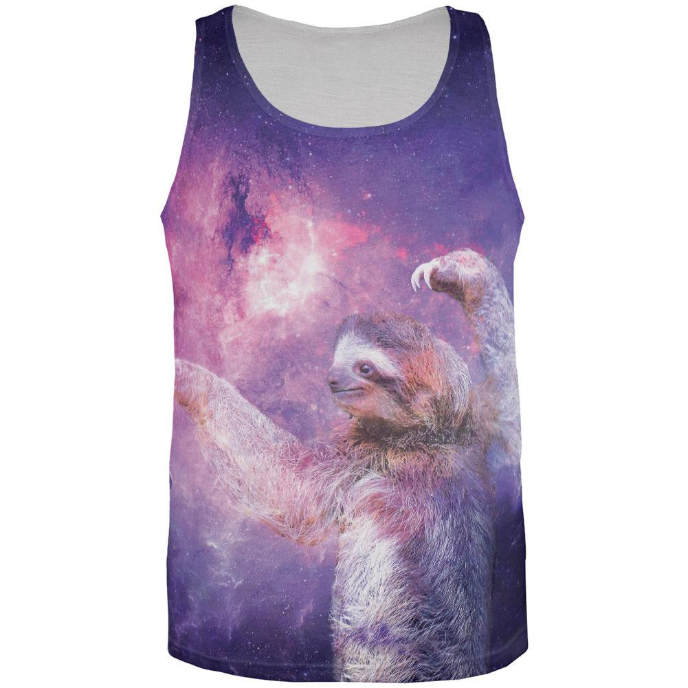 Galaxy Sloth All Over Adult Tank Top Men's Tank Tops Old Glory 2XL Multi 