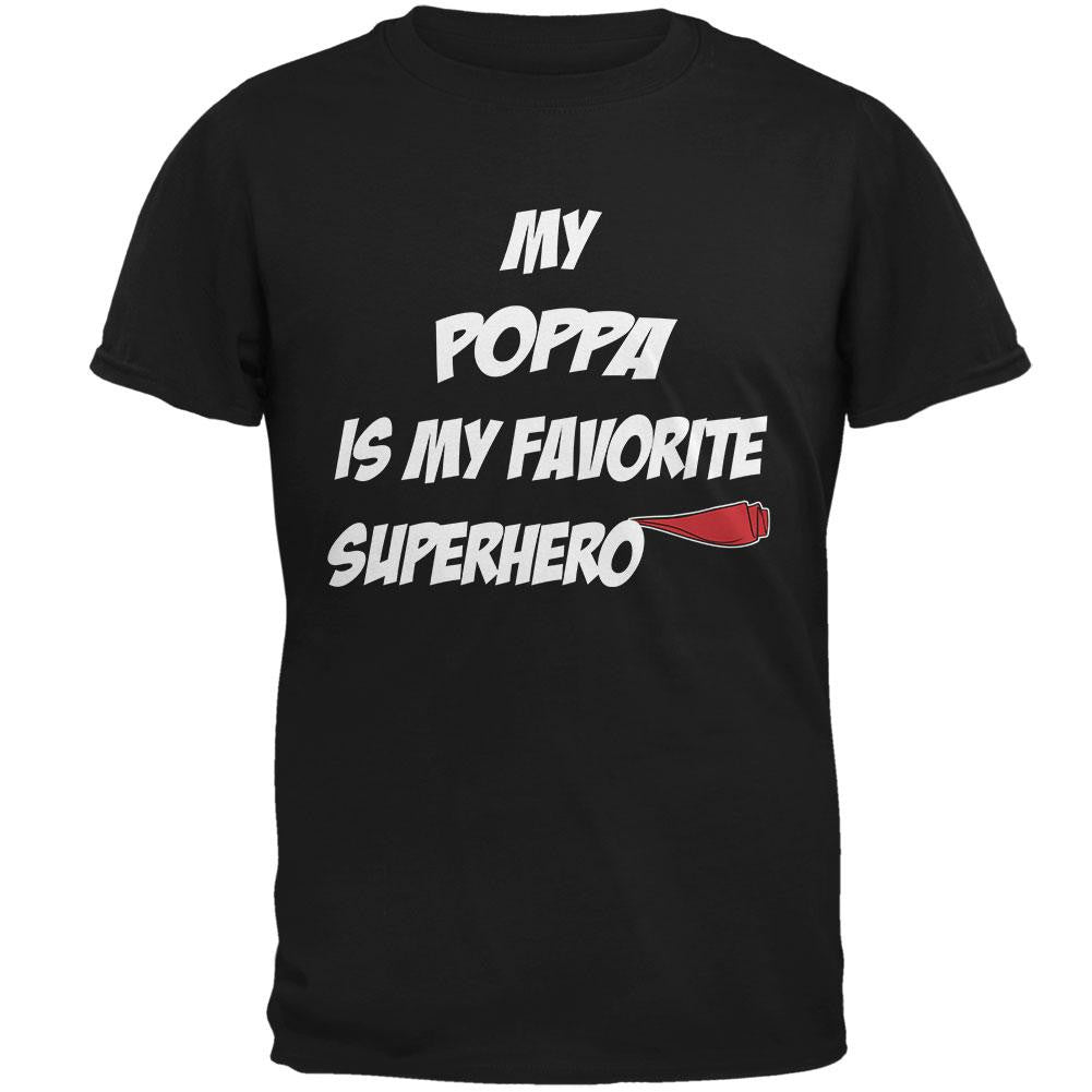 Poppa is My Superhero Black Adult T-Shirt Men's T-Shirts Old Glory 2XL Black 