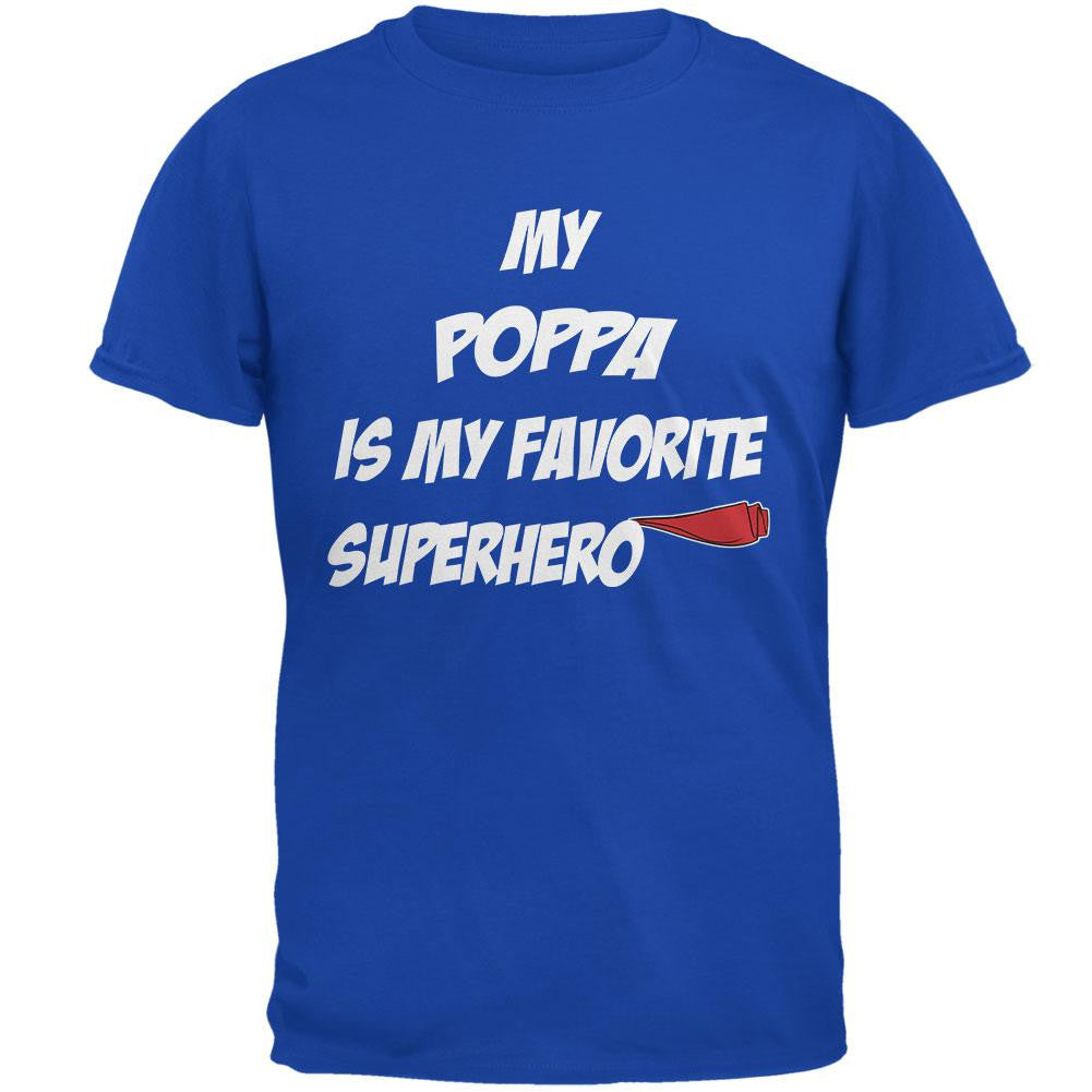 Poppa is My Superhero Royal Adult T-Shirt Men's T-Shirts Old Glory 2XL Blue 