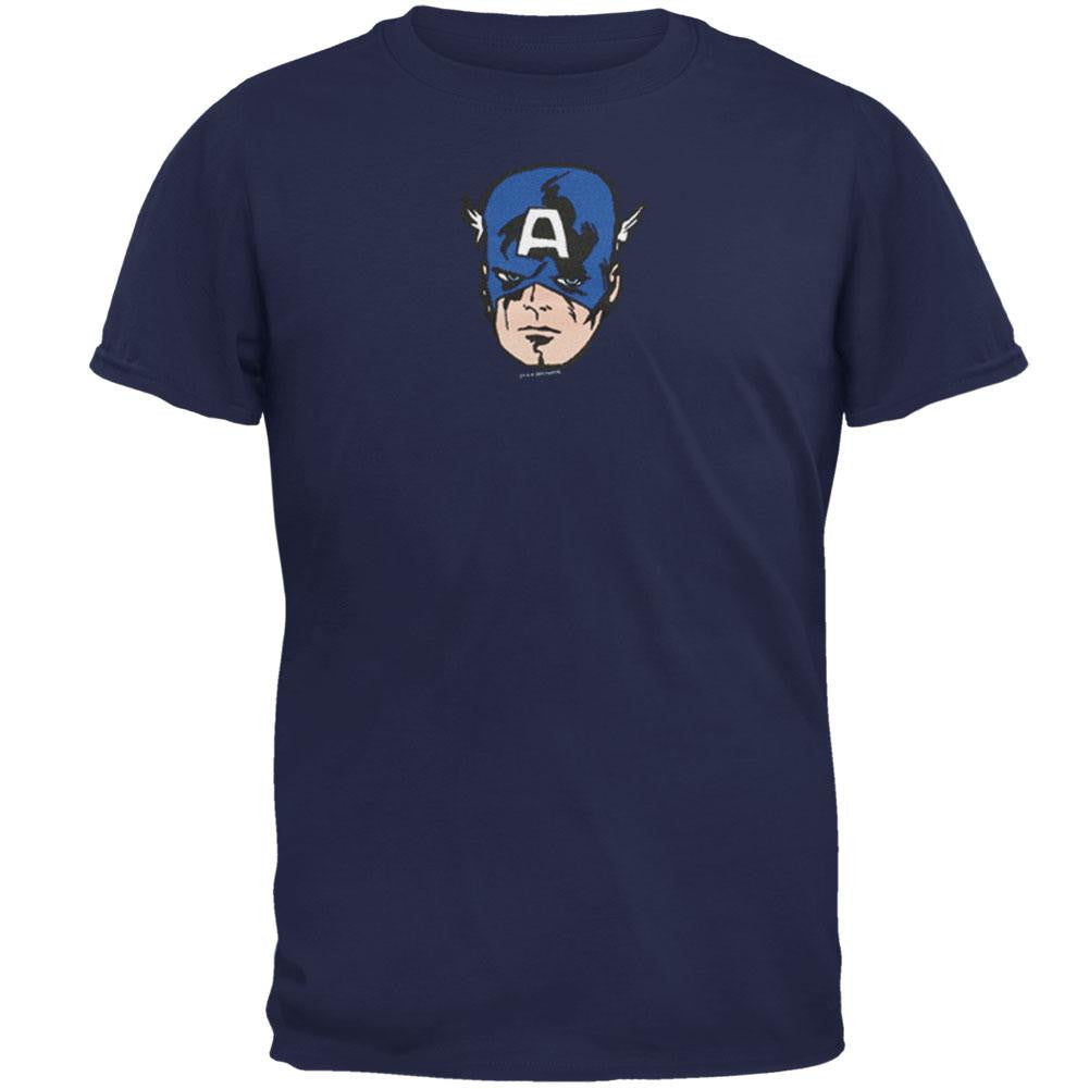 Captain America - Decaptain Adult Dark Blue T-Shirt Men's T-Shirts Captain America MD Dark Blue 