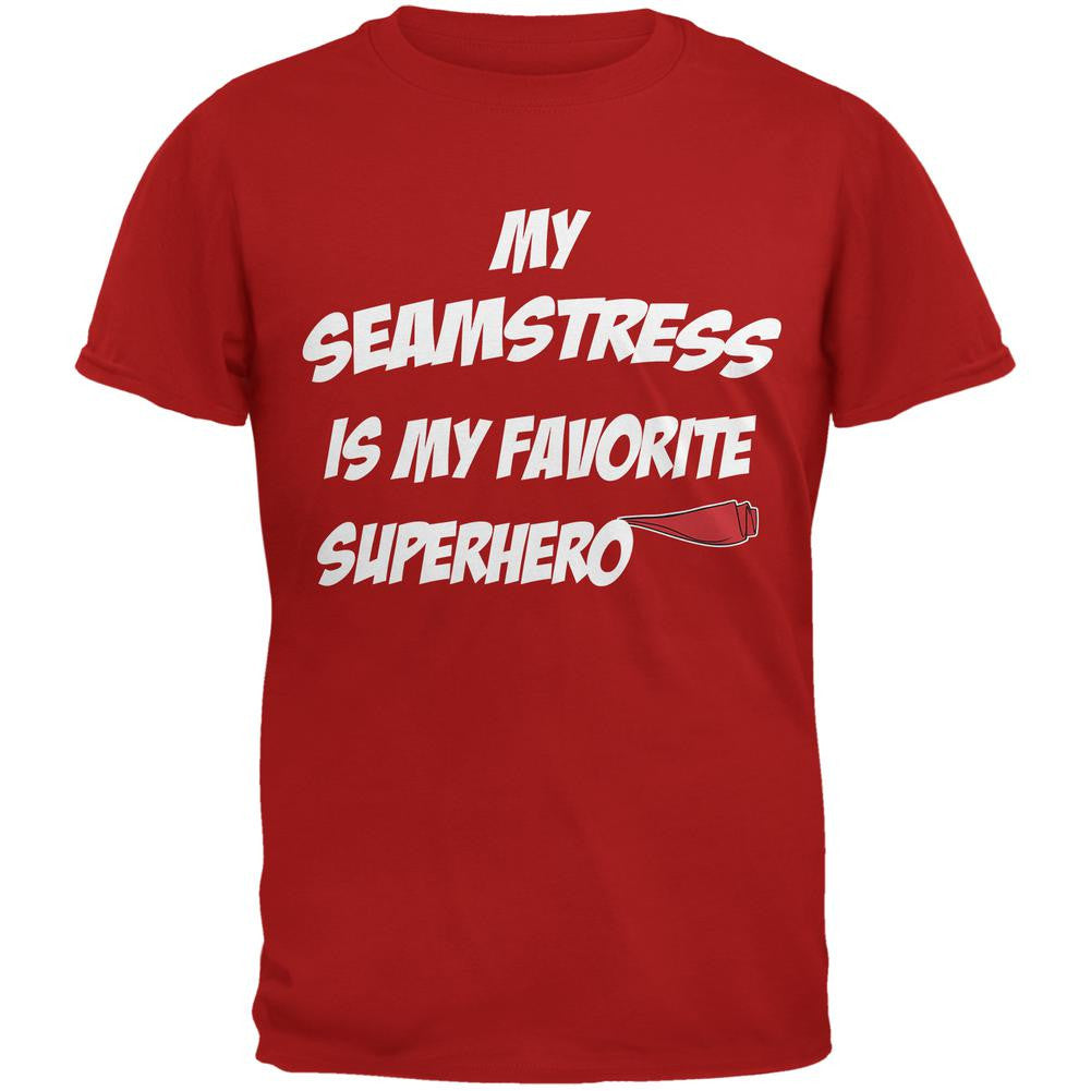 Seamstress is My Superhero Red Adult T-Shirt Men's T-Shirts Old Glory 2XL Red 