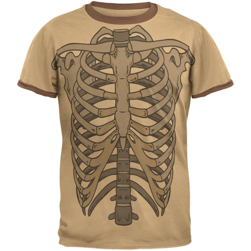 Rib Cage All Over Tan Adult T-Shirt Men's T-Shirts Old Glory 2XL Beige 