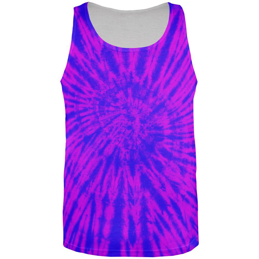 Transgender Tie Dye Blue Purple Pink All Over Adult Tank Top Men's Tank Tops Old Glory 2XL Multi 