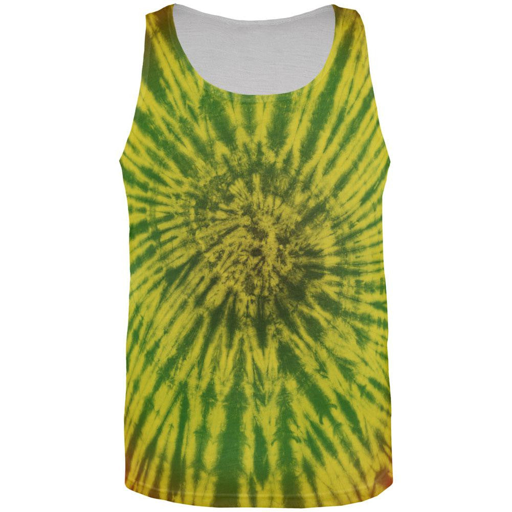 Rasta Tie Dye All Over Adult Tank Top Men's Tank Tops Old Glory 2XL Multi 