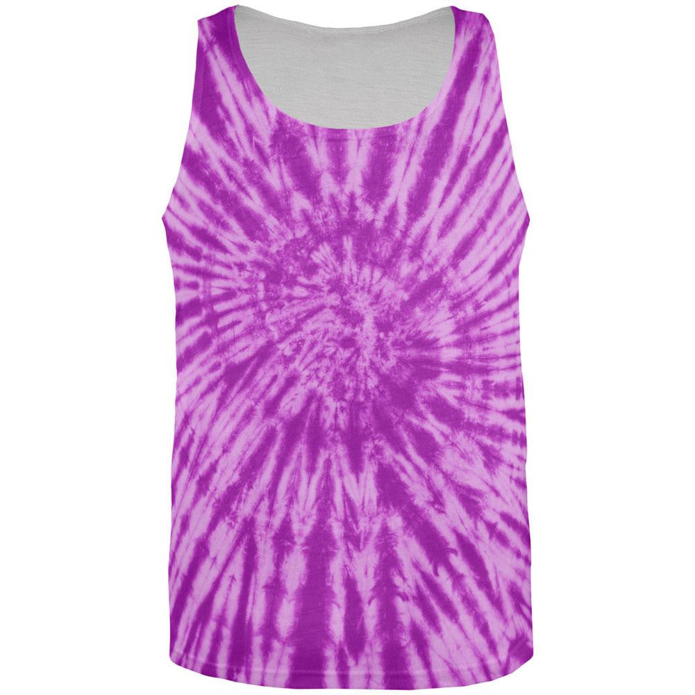 Purple Tie Dye All Over Adult Tank Top Men's Tank Tops Old Glory 2XL Multi 