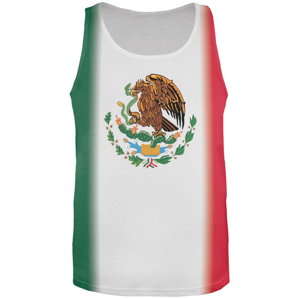 Cinco De Mayo Mexican Flag All Over Adult Tank Top Men's Tank Tops Old Glory   