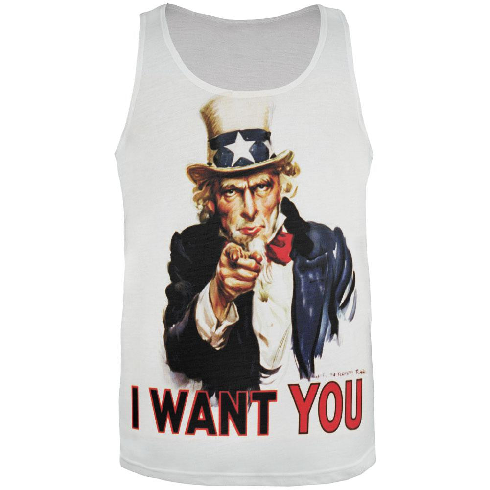 Uncle Sam Wants You All Over Adult Tank Top Men's Tank Tops Old Glory 2XL Multi 