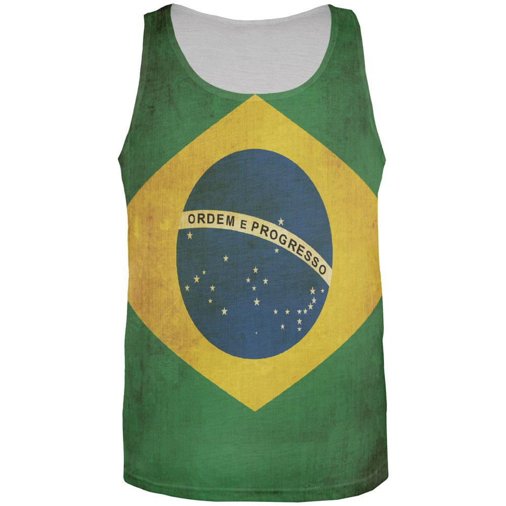 World Cup - Brazil Flag All Over Adult Tank Top Men's Tank Tops Old Glory 2XL Multi 