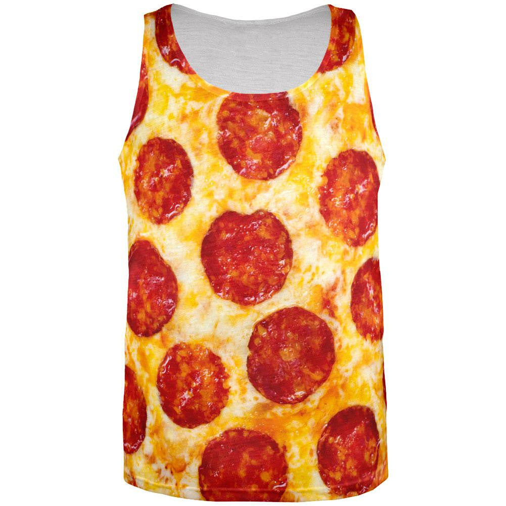 Pepperoni Pizza Costume All Over Adult Tank Top Men's Tank Tops Old Glory 2XL Multi 