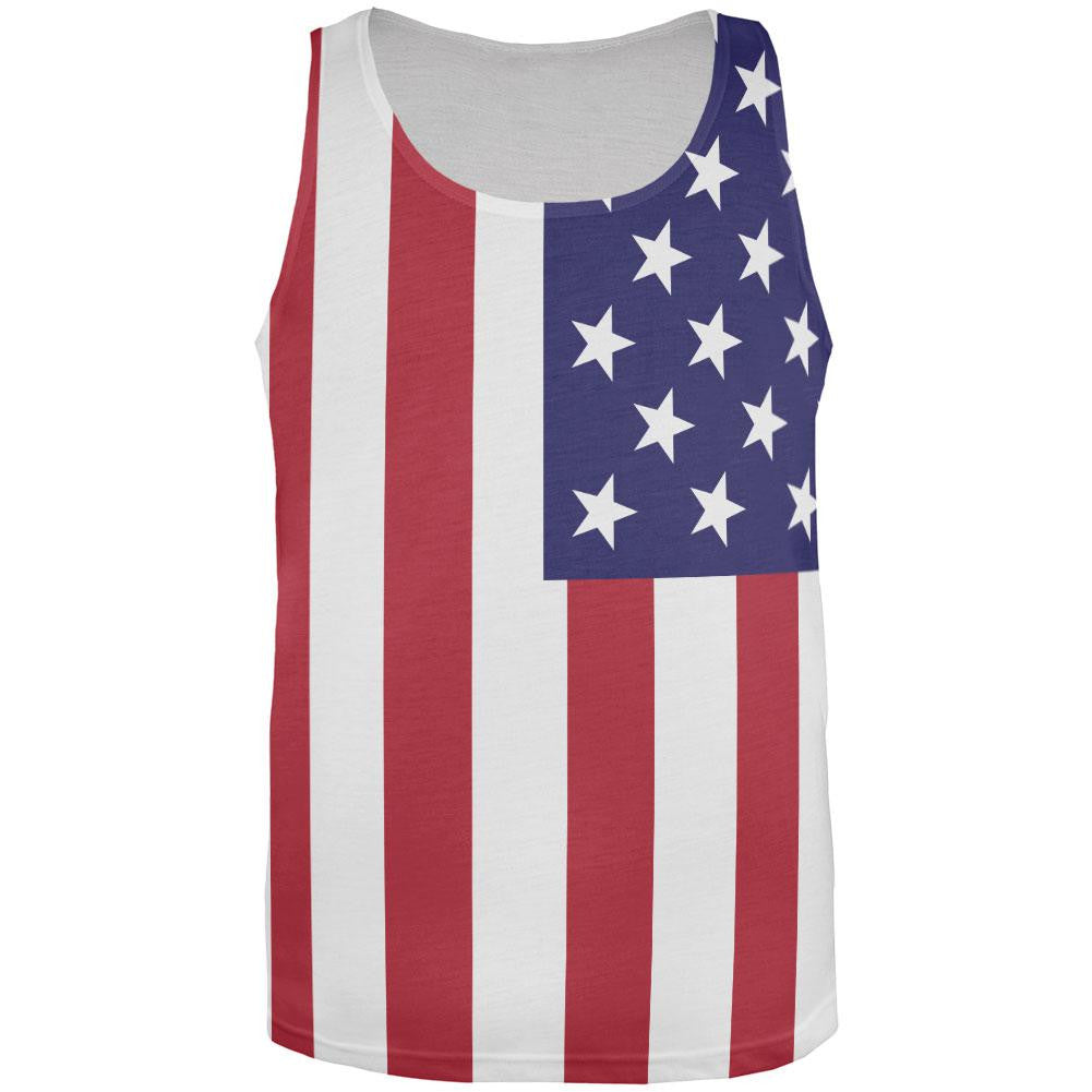 USA Flag All Over Adult Tank Top Men's Tank Tops Old Glory   