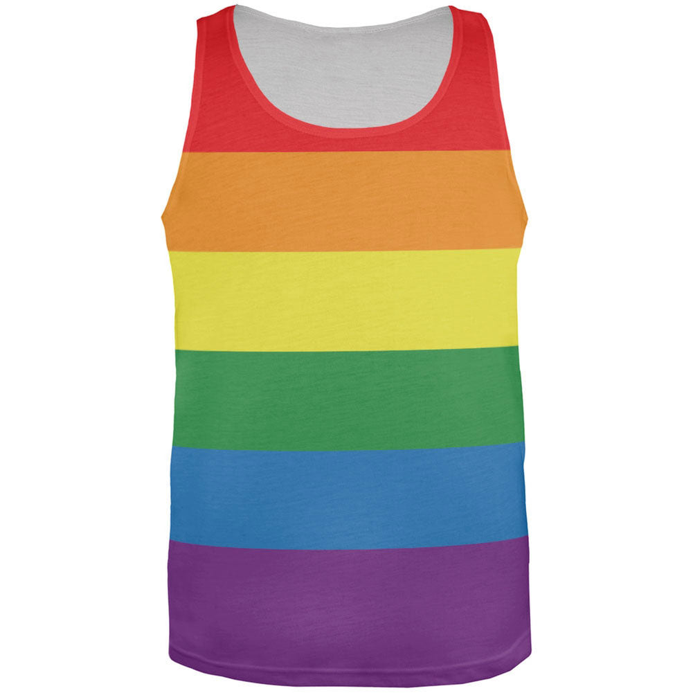 Rainbow Gay Pride All Over Adult Tank Top Men's Tank Tops LGBT 2XL Multicolor 