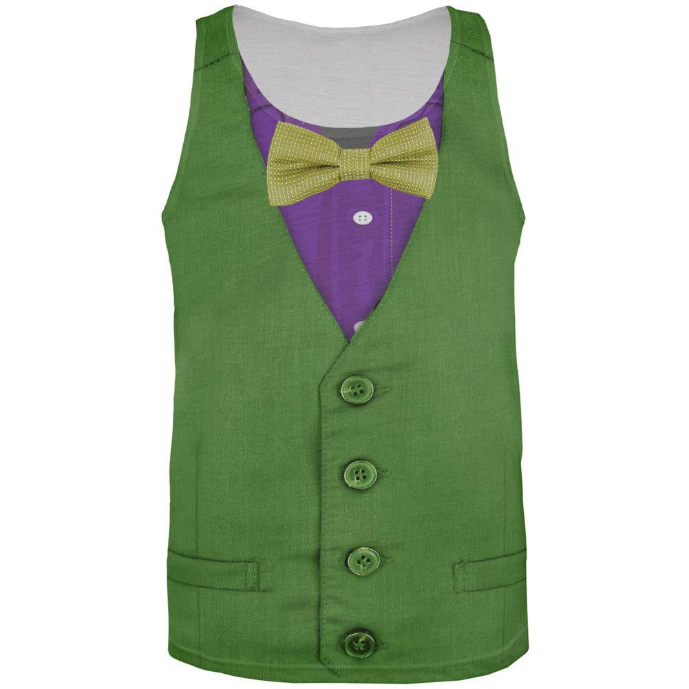 Mardi Gras Green and Purple Vest Costume All Over Adult Tank Top Men's Tank Tops Old Glory 2XL Multi 