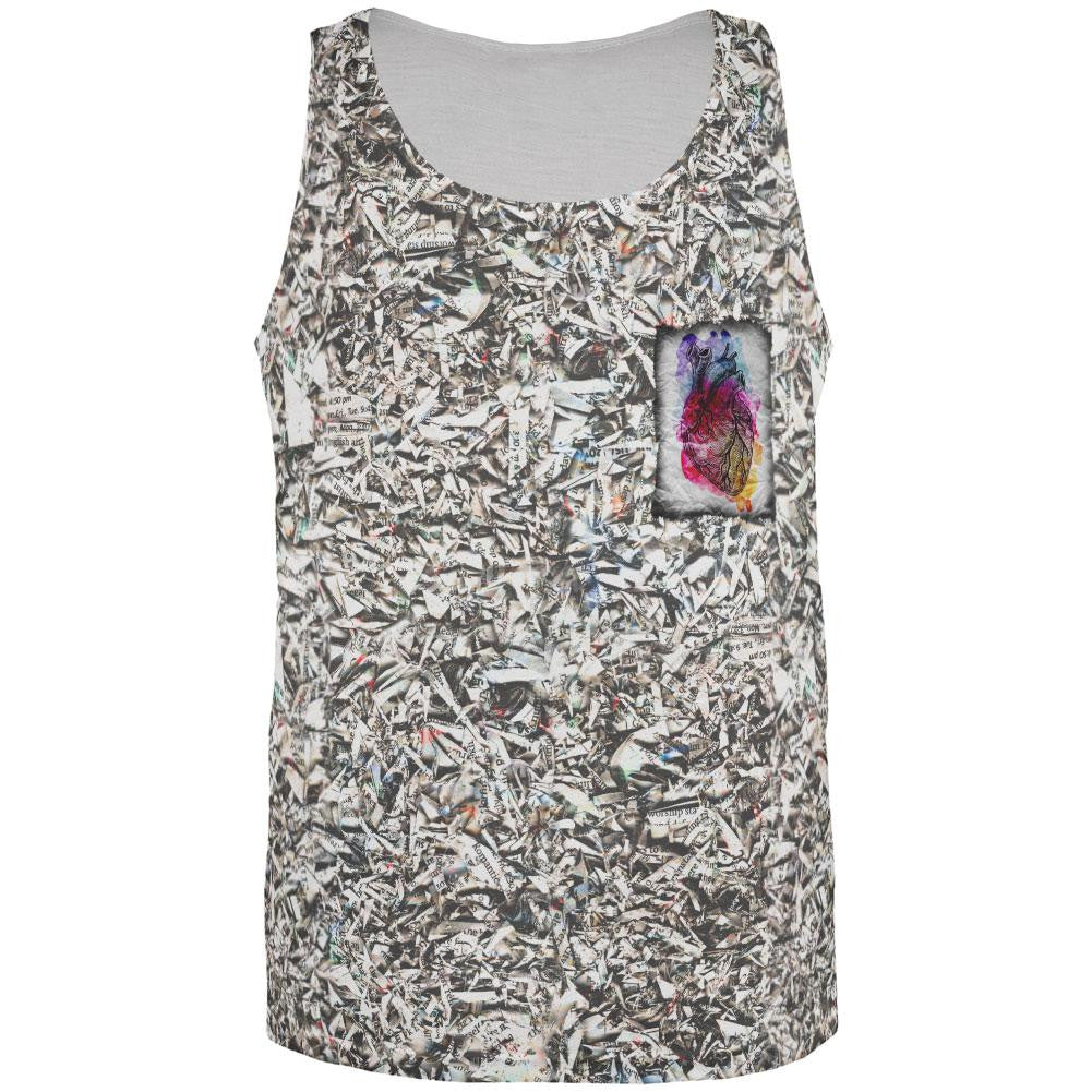 Valentines Day Unfold Your Paper Heart All Over Adult Tank Top Men's Tank Tops Old Glory 2XL Multi 