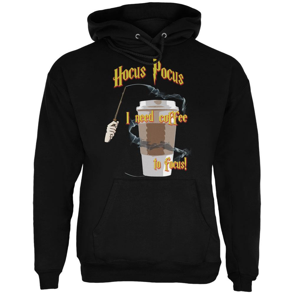 Hocus Pocus I Need Coffee to Focus Black Adult Hoodie Men's Hoodies Old Glory 2XL Black 