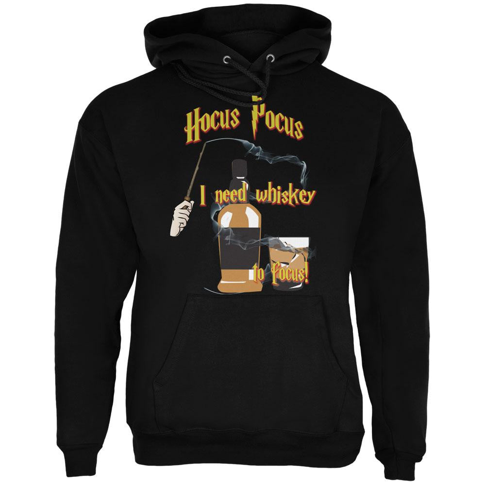 Hocus Pocus I Need Whiskey to Focus Black Adult Hoodie Men's Hoodies Old Glory SM Black 