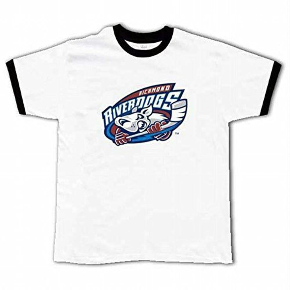 Richmond Riverdogs - Logo Ringer Men's T-Shirts Richmond Riverdogs LG White