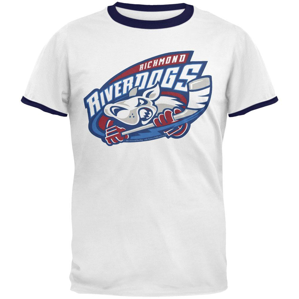 Richmond Riverdogs - Logo Adult Ringer T-Shirt Men's T-Shirts Richmond Riverdogs   