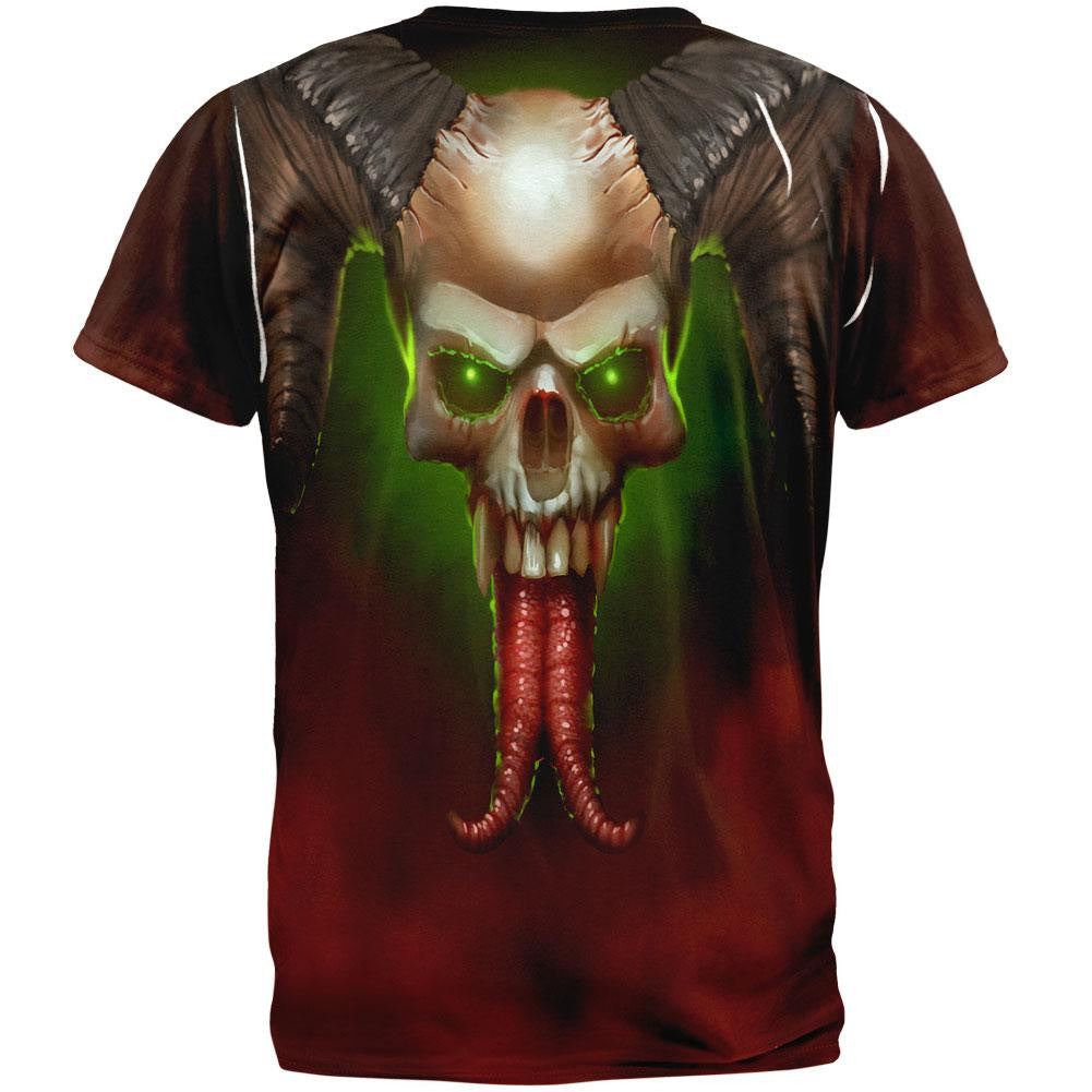 Horned Skull All Over Adult T-Shirt Men's T-Shirts Old Glory   