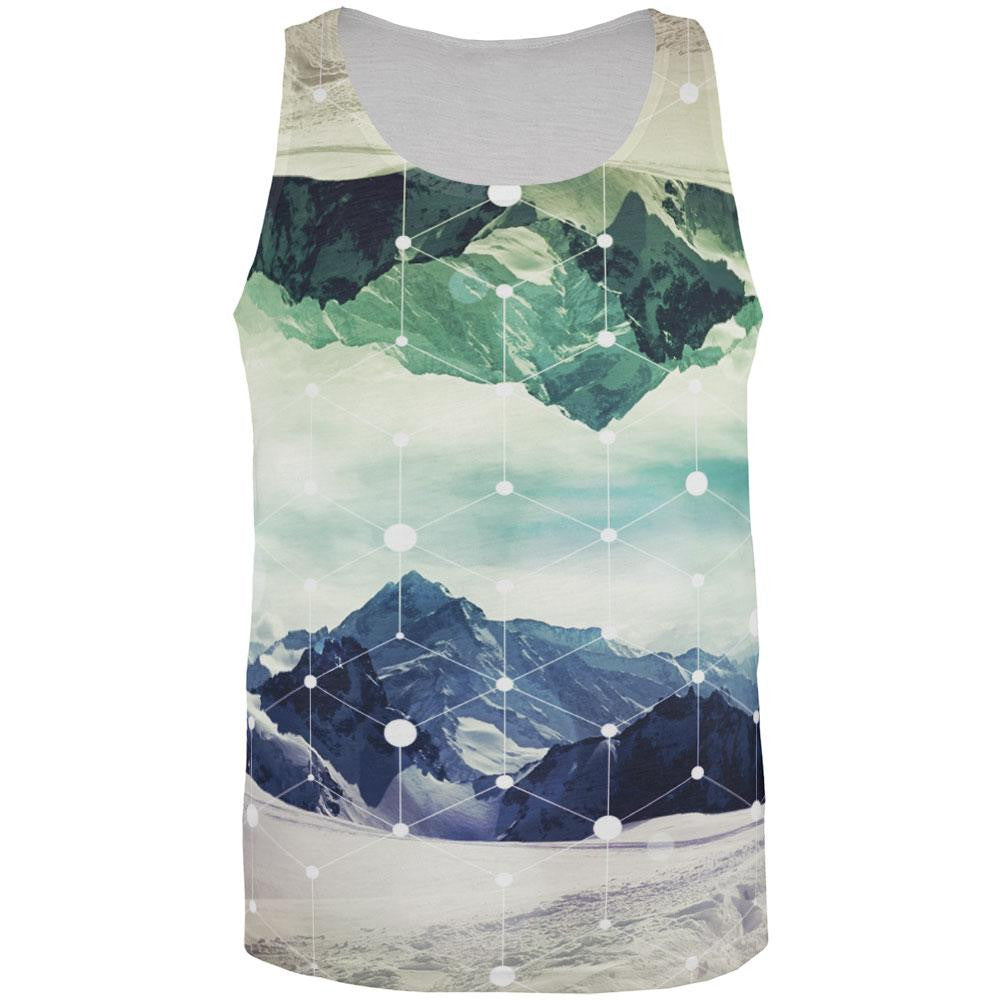 Geometric Mountains All Over Adult Tank Top Men's Tank Tops Old Glory 2XL Multi 