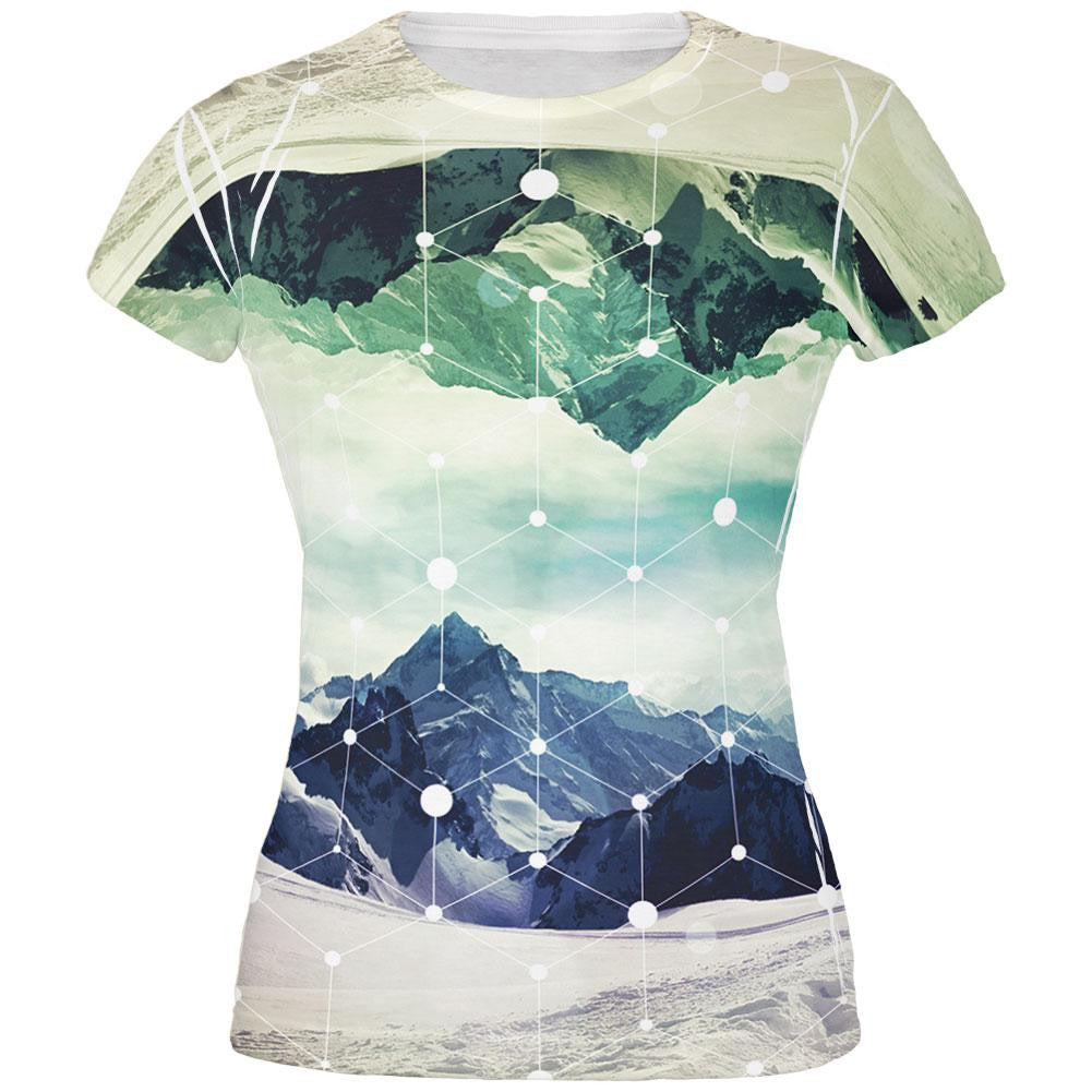 Geometric Mountains All Over Juniors T-Shirt Juniors T-Shirts Old Glory 2XL Multi 