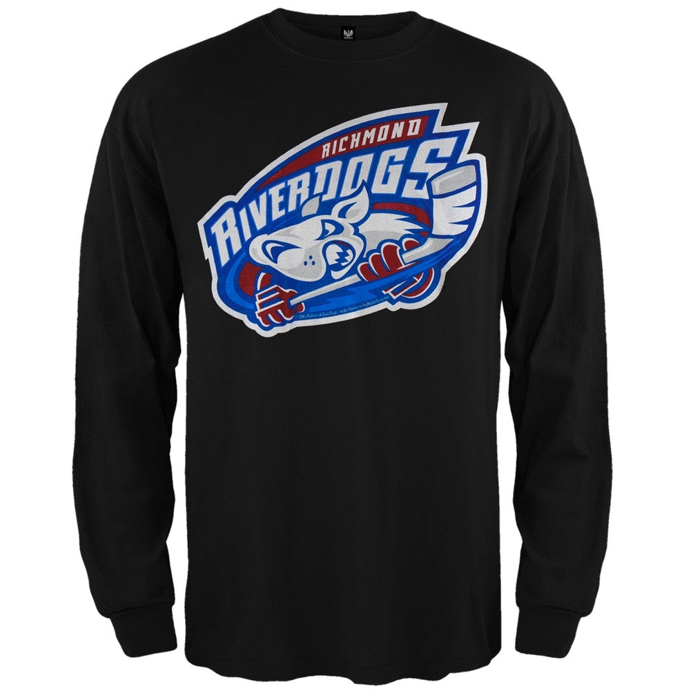 Richmond Riverdogs - Logo Long Sleeve Black T-Shirt Men's Long Sleeves Richmond Riverdogs SM Black 