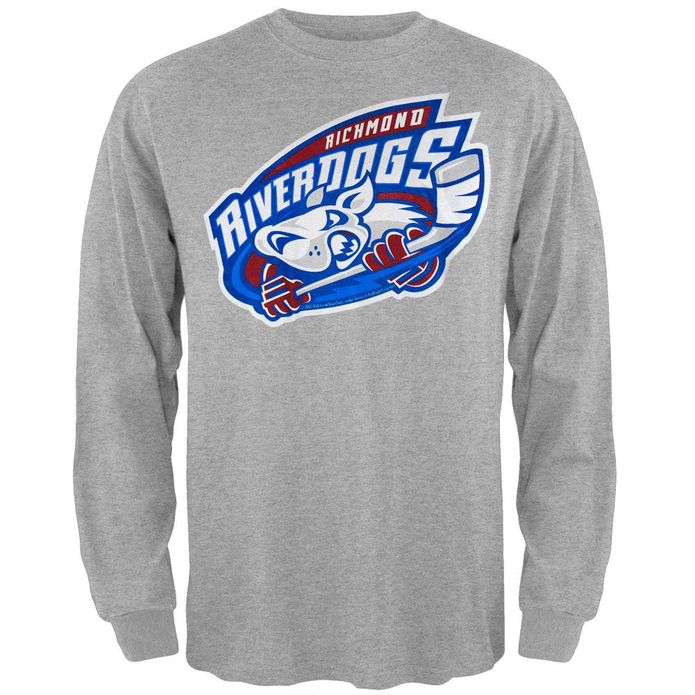 Richmond Riverdogs - Logo Long Sleeve Grey T-Shirt Men's Long Sleeves Richmond Riverdogs   