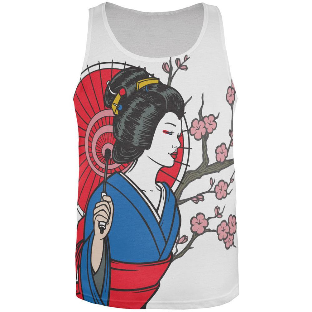 Geisha Blossom All Over Adult Tank Top Men's Tank Tops Old Glory 2XL Multi 