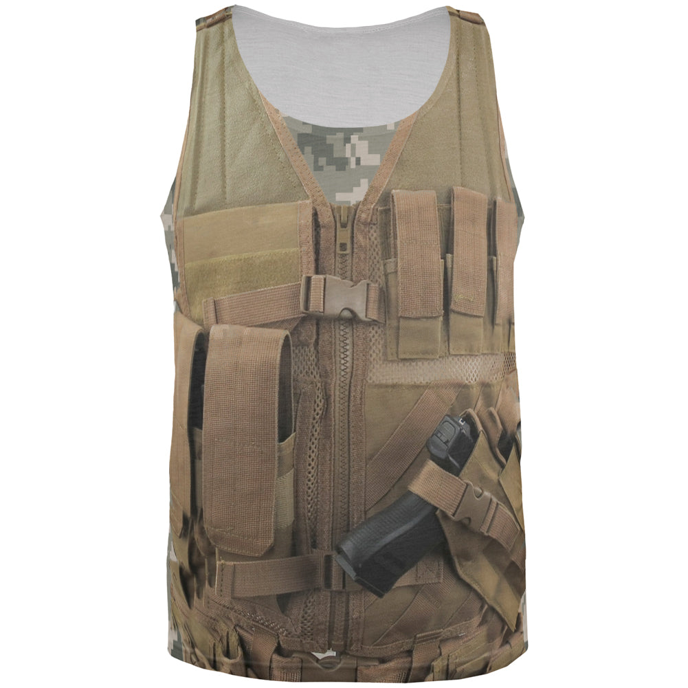 Halloween Desert Army Tactical Vest All Over Adult Tank Top Men's Tank Tops Old Glory 2XL Multi 