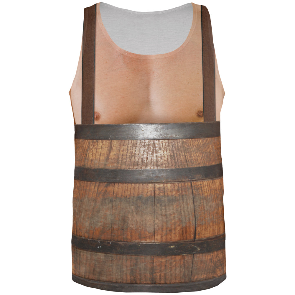 Man In Barrel Costume All Over Adult Tank Top Men's Tank Tops Old Glory 2XL Multi 