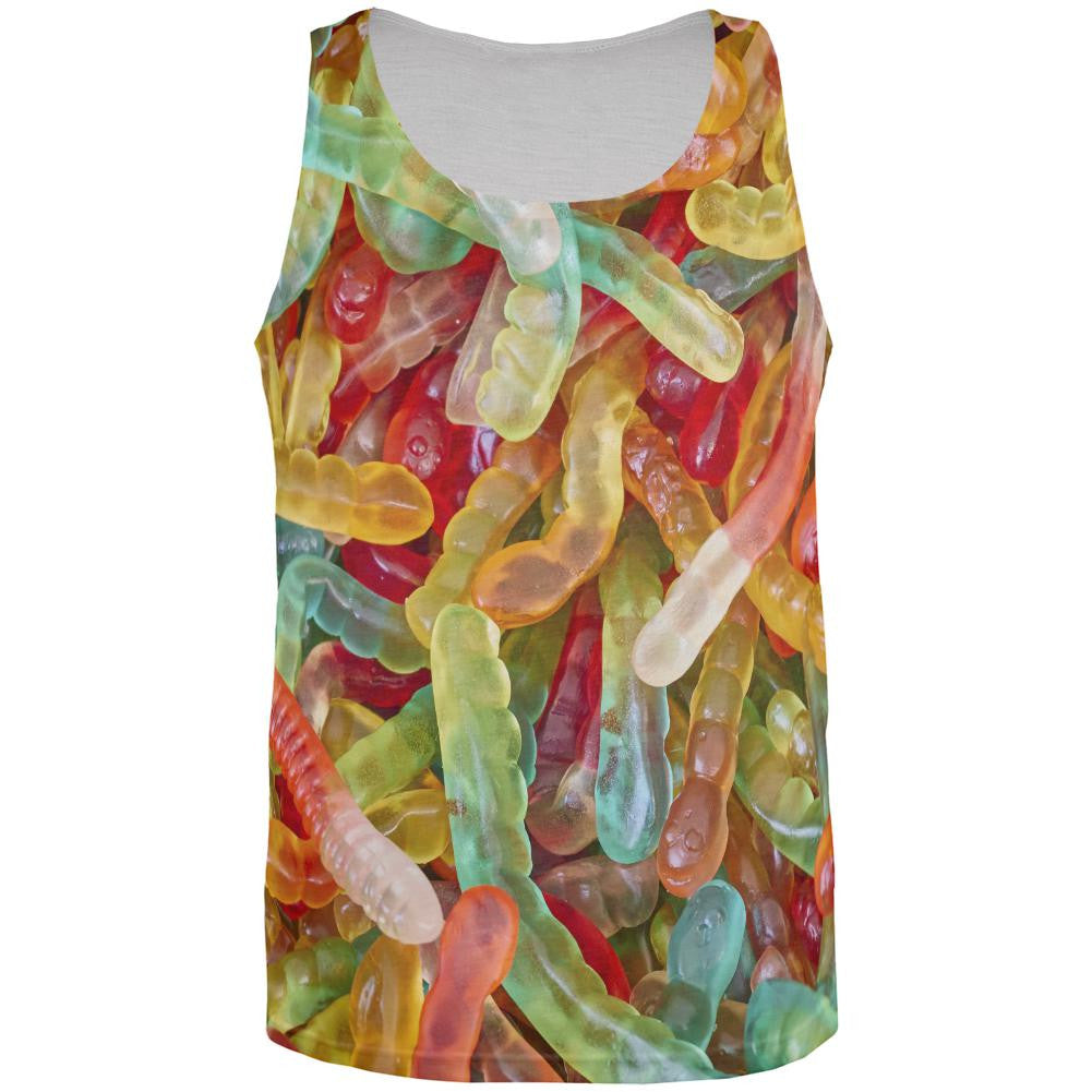 Gummy Worms All Over Adult Tank Top Men's Tank Tops Old Glory 2XL Multi 