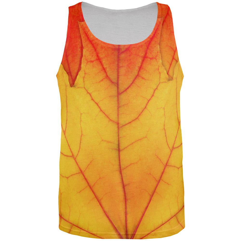 Halloween Autumn Fall Leaf All Over Adult Tank Top Men's Tank Tops Old Glory 2XL Multi 