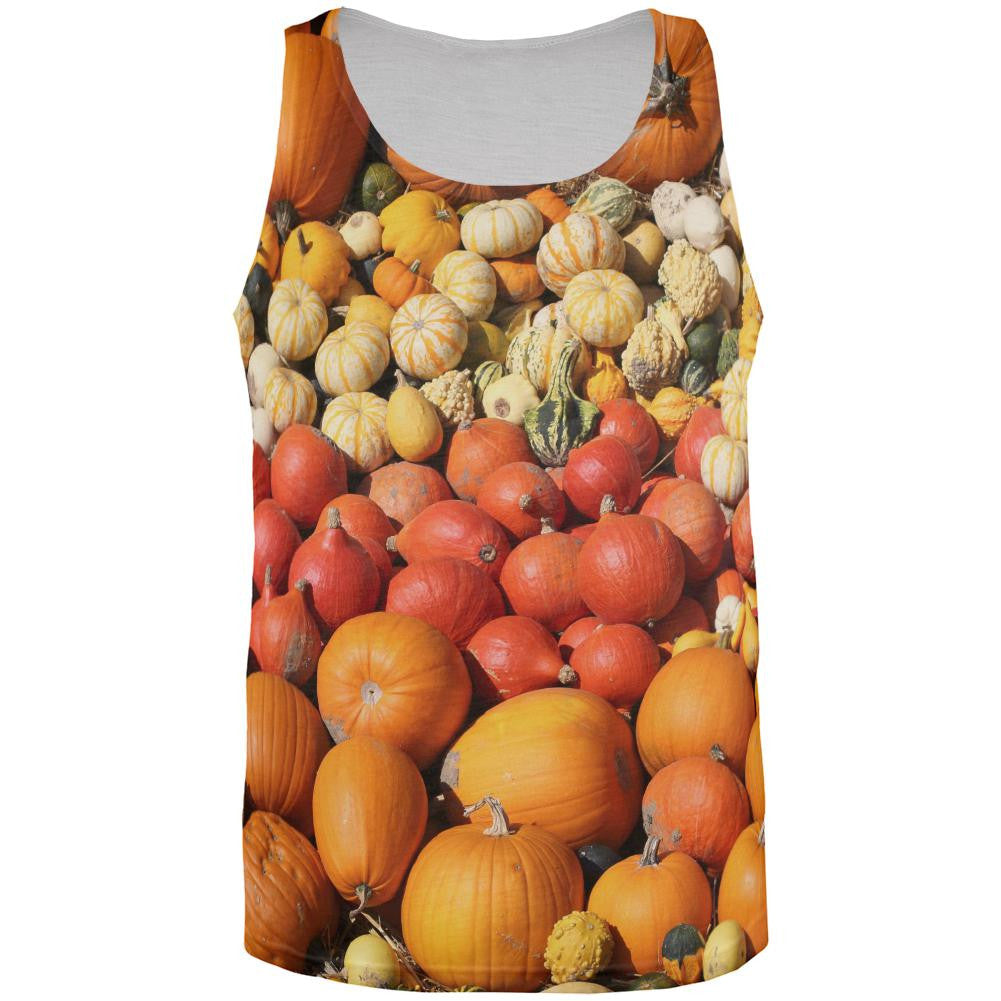 Halloween Rows of Pumpkin All Over Adult Tank Top Men's Tank Tops Old Glory 2XL Multi 