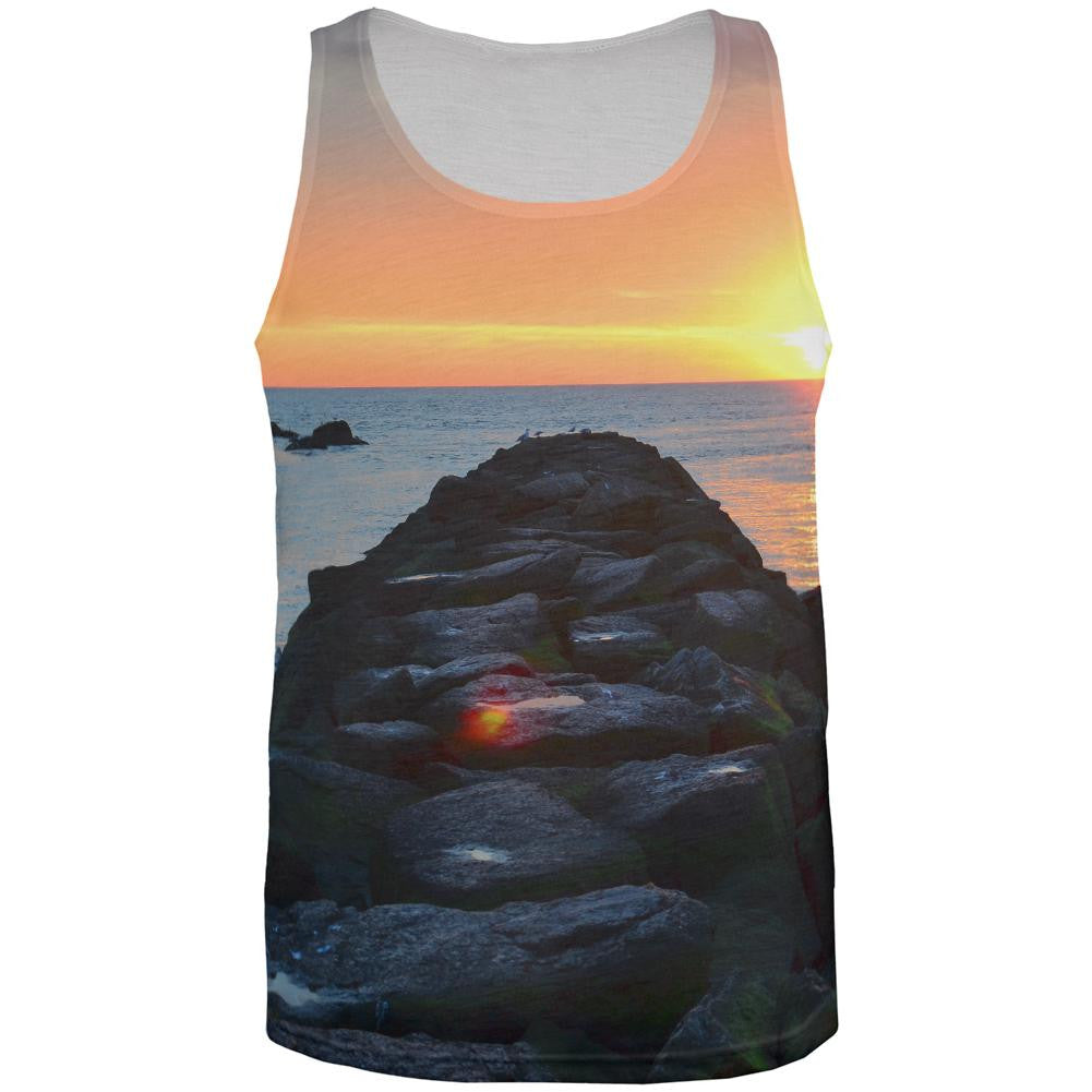 Beach Sunset All Over Adult Tank Top Men's Tank Tops Old Glory 2XL Multi 