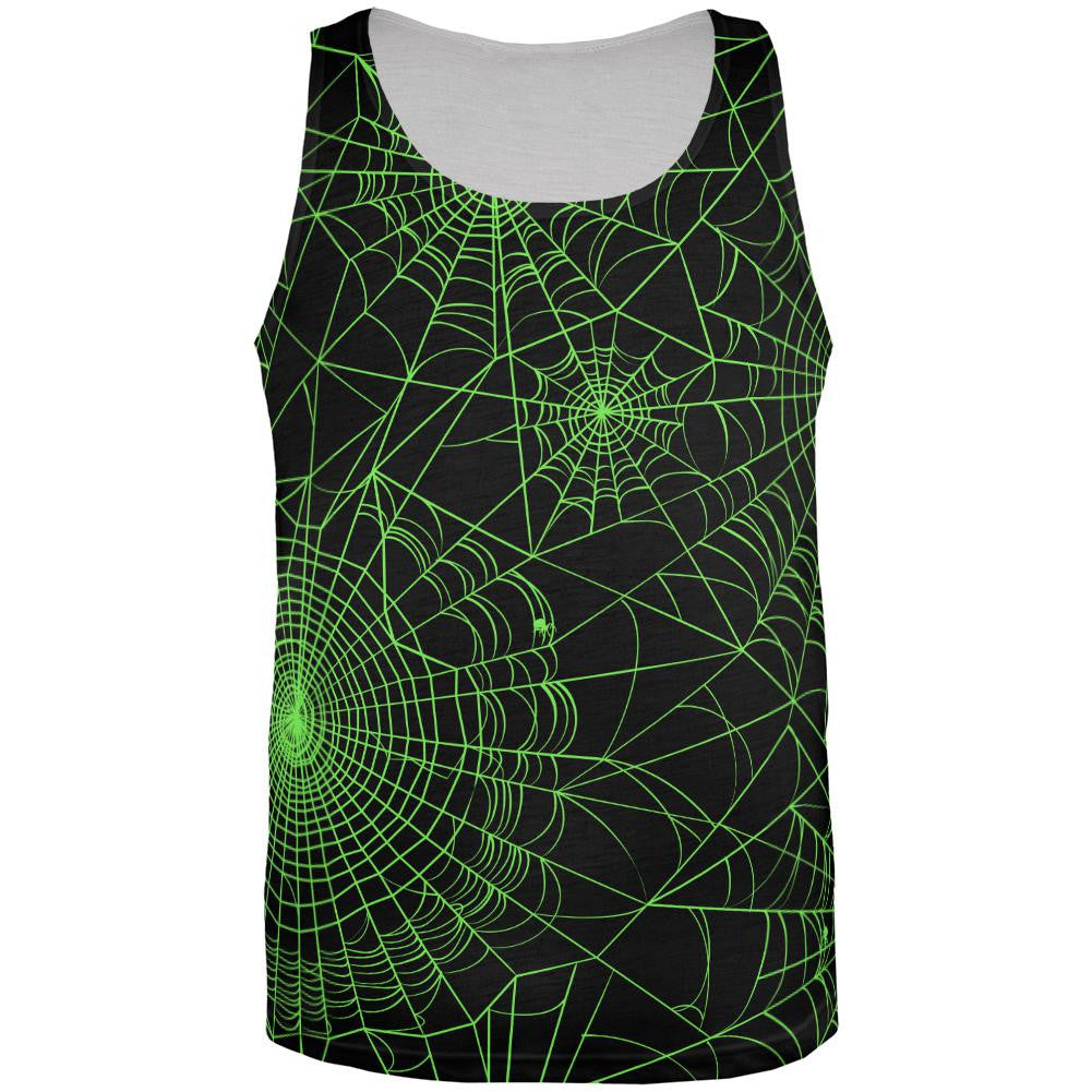 Halloween Spider Webs All Over Adult Tank Top Men's Tank Tops Old Glory 2XL Multi 