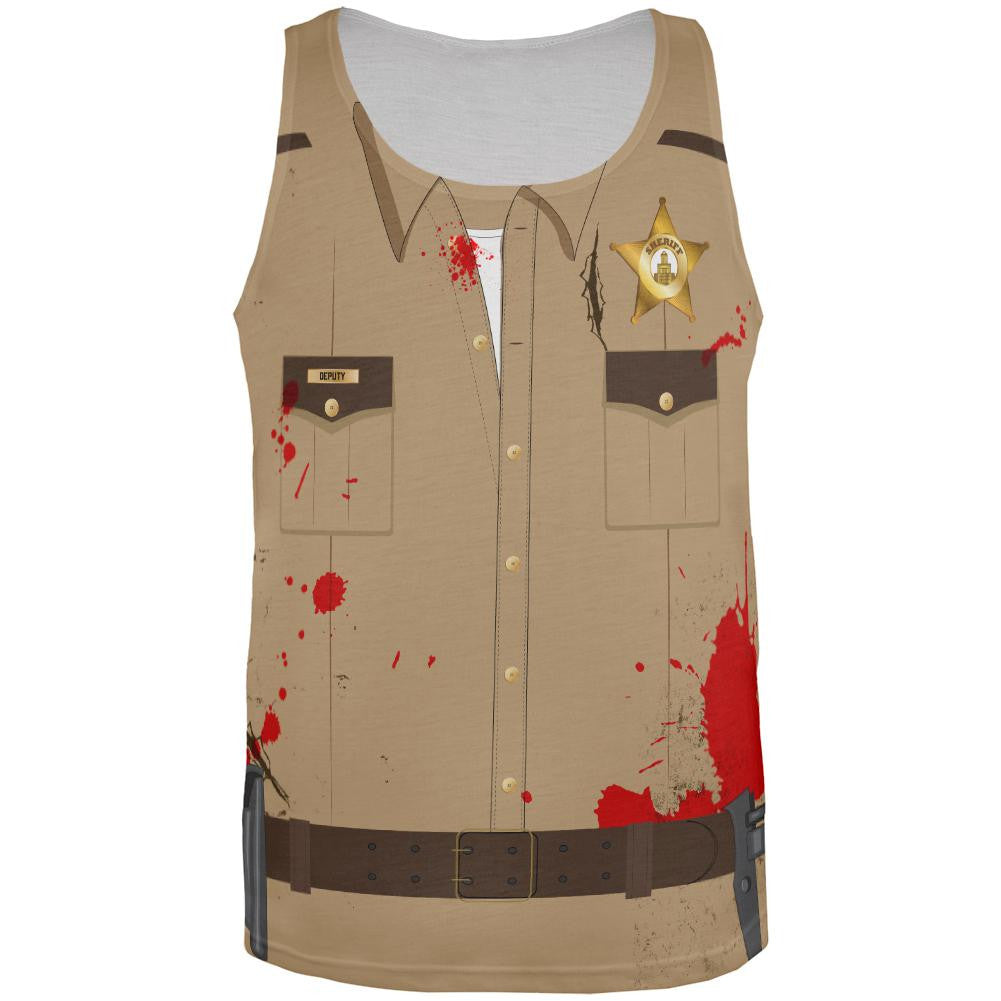 Halloween Zombie Sheriff Costume All Over Adult Tank Top Men's Tank Tops Old Glory 2XL Multi 