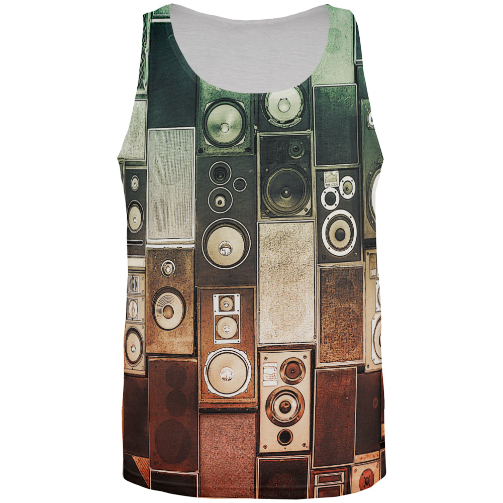 Retro Speakers All Over Adult Tank Top Men's Tank Tops Old Glory 2XL Multi 