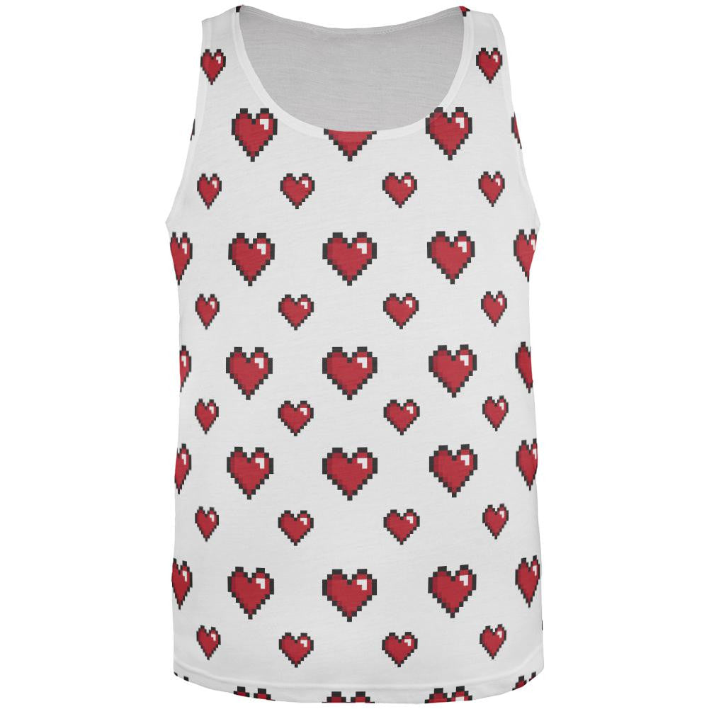 8 Bit Hearts All Over Adult Tank Top Men's Tank Tops Old Glory 2XL Multi 