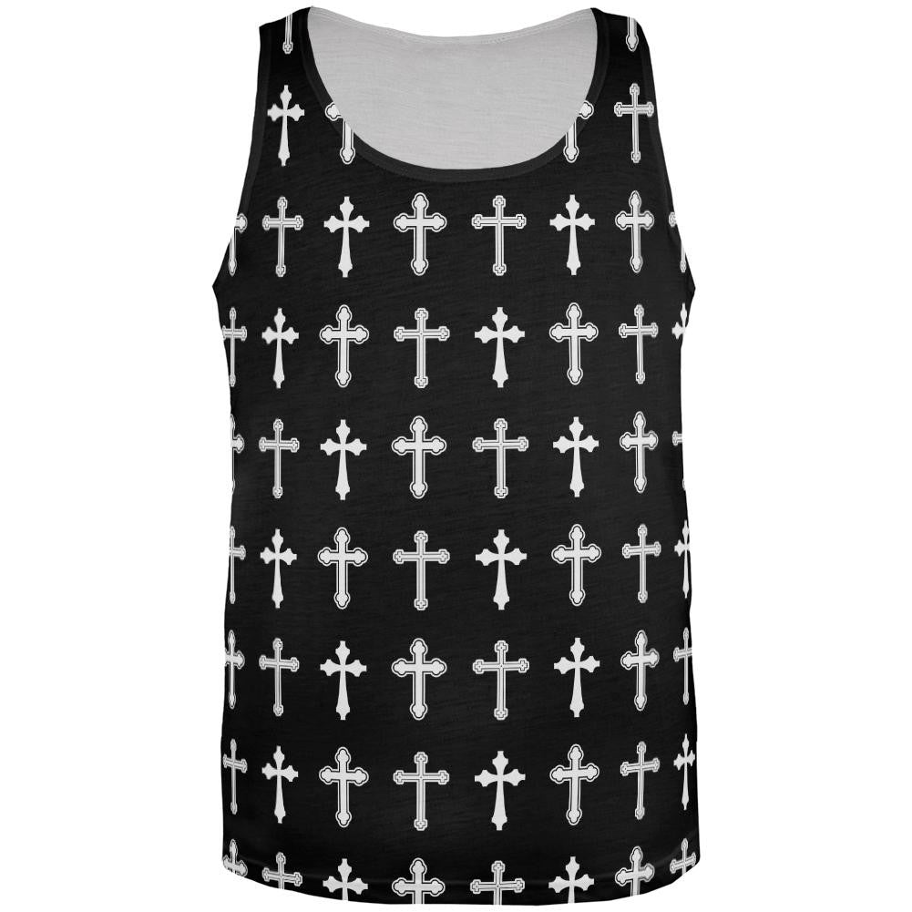 Crosses Pattern All Over Adult Tank Top Men's Tank Tops Old Glory 2XL Multi 