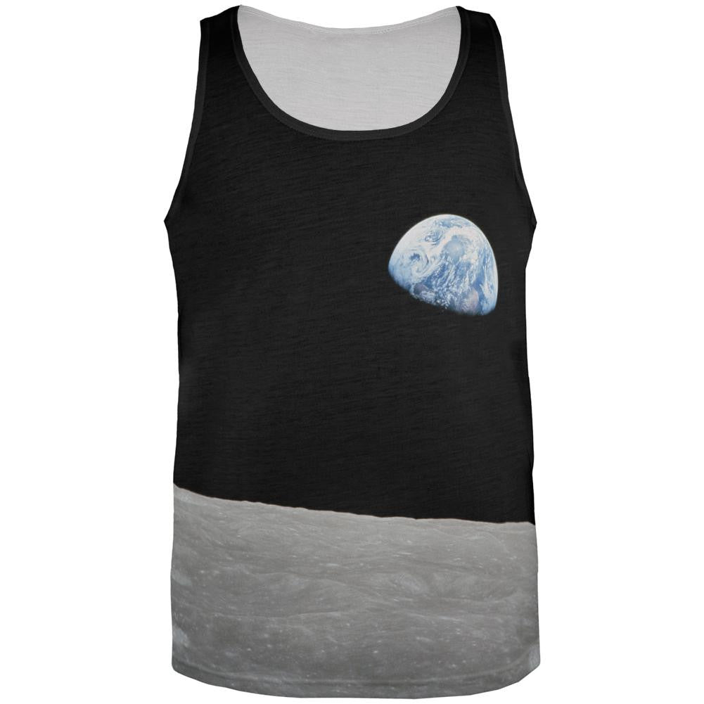 Earth Rising Over The Moon All Over Adult Tank Top Men's Tank Tops Old Glory 2XL Multi 